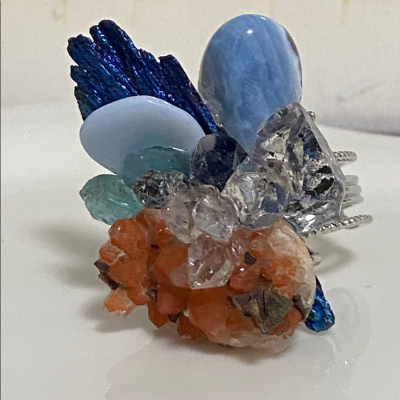 Multicolor Crystal Cluster statement ring - Picture 8 of 10